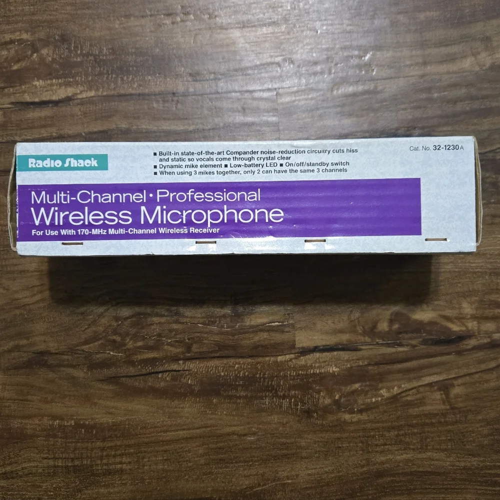 New Old Stock Radio Shack 32-1230A Wireless Microphone 170MHz Multi-Channel NIB